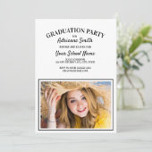 White Afstuderen College Party foto Kaart (Staand voorkant)