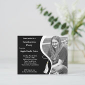 White Afstuderen Horizontal Photo Invitation Kaart (Staand voorkant)