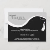 White Afstuderen Horizontal Photo Invitation Kaart (Achterkant)