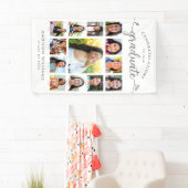 White Afstuderen K-12 Modern Script Photo Collage Spandoek (Insitu)