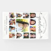 White Afstuderen K-12 Modern Script Photo Collage Spandoek (Horizontaal)