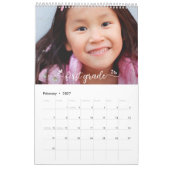 White Afstuderen K–12 Script Photo Collage 15 maan Kalender (Feb 2027)