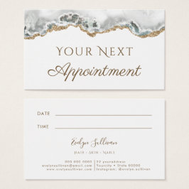 White Agate Appointment Card Visitekaartje