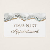 White Agate Appointment Card Visitekaartje (Voorkant)