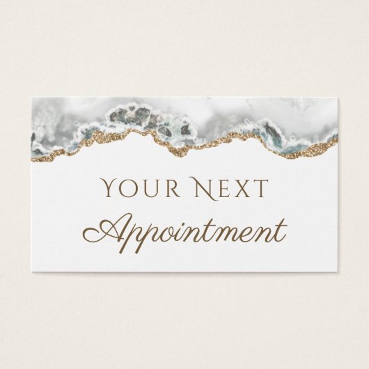 White Agate Appointment Card Visitekaartje (Voorkant)