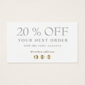 White agate bedankt voor je kortingskaart visitekaartje (Achterkant)