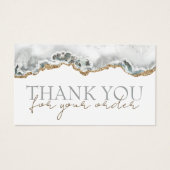 White agate bedankt voor je kortingskaart visitekaartje (Voorkant)