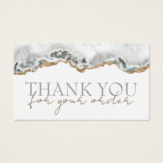 White agate bedankt voor je kortingskaart visitekaartje (Voorkant)