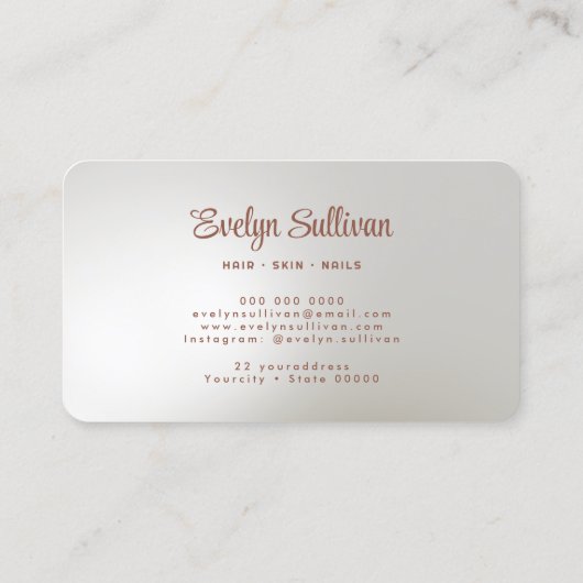 White Agate Faux Folie Visitekaartje (Achterkant)