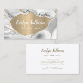 White Agate Faux Gold Foil visitekaartje (Voorkant / Achterkant)