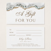 White Agate Gift Kaart (Voorkant /achterkant)