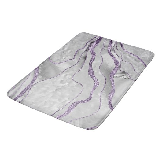 White Agate Lavender Glitter Glam #1 Badmat (Gekanteld)