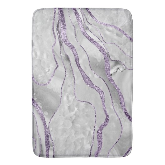 White Agate Lavender Glitter Glam #1 Badmat (Voorkant Verticaal)