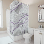 White Agate Lavender Glitter Glam #1 Douchegordijn (In situ)