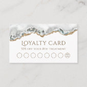 White agate loyalty visitekaartje (Voorkant)