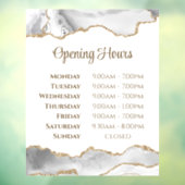 White Agate Opening Uours Window Cling Raamsticker (Vel 3)