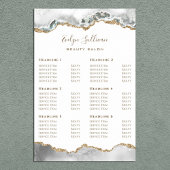 White Agate Price List Poster