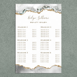 White Agate Price List Poster