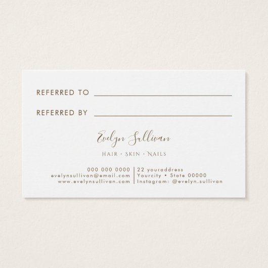 White Agate Reference Kaart (Achterkant)