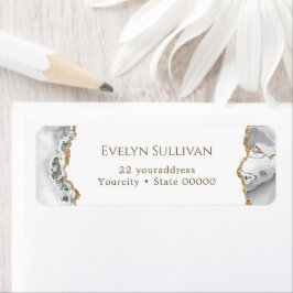White agate return address label