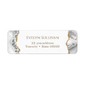 White agate return address label (Voorkant)