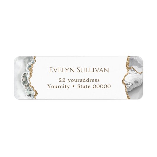 White agate return address label (Voorkant)