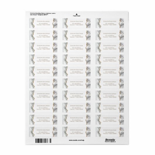 White agate return address label (Full Sheet)