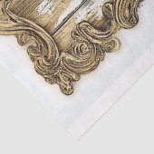 White Aged Wood, Gold Scroll Lijst AN5 Decoupage Tissuepapier (Detail)