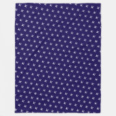 White Airplanes on Dark Blue Blanket for a Pilot Fleece Deken (Voorkant)