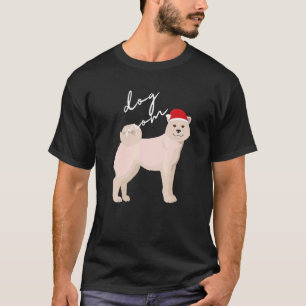 White Akita Dog Mam Kerstmis T-shirt