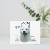 White Akita Geschiedenis Briefkaart (Staand voorkant)