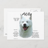 White Akita Geschiedenis Briefkaart (Voorkant / Achterkant)
