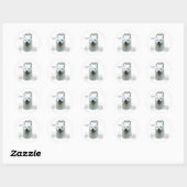 White Akita Geschiedenis Ronde Sticker (Vel)