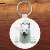 White Akita Geschiedenis Sleutelhanger (Voorkant)