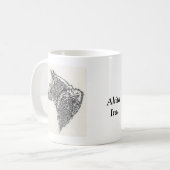 White Akita Inu Sketch Ceramic Mok (Voorkant links)