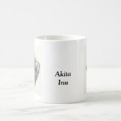 White Akita Inu Sketch Ceramic Mok (Center)