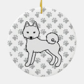White Alaskan Klee Kai Cute Cartoon Dog Keramisch Ornament (Achterkant)