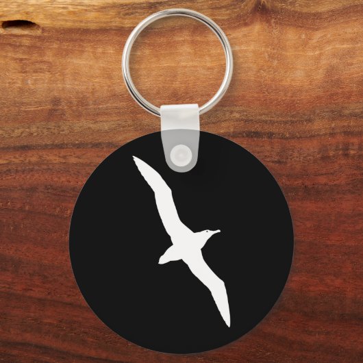 White Albatross Bird in Flight Sleutelhanger (Voorkant)