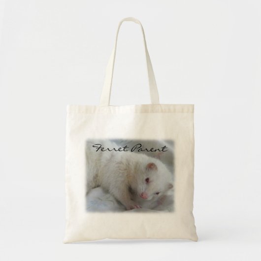 White Albino Ferret Afbeelding Tote Bag (Voorkant)