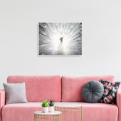 White Albino Peacock Stunning Art Canvas Afdruk (Insitu (Woonkamer))