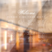 White Alfabetical Seating Chart Transparant Raamsticker (Vel 2)