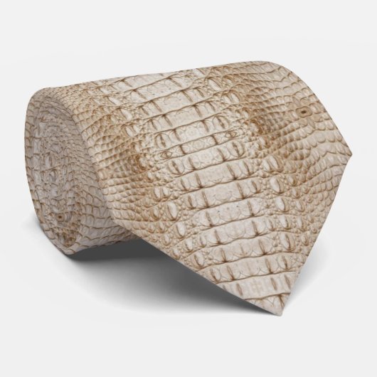 White Alligator Print stropdas (Opgerold)