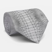 White Alligator Print stropdas (Opgerold)