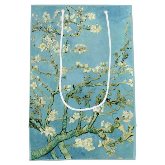 White almond blossom by Vincent Van Gogh Medium Cadeauzakje (Achterkant)