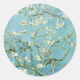White almond blossom by Vincent Van Gogh Ronde Sticker