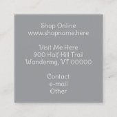 White Alpaca Fiber Yarn Vierkante Visitekaartje (Achterkant)