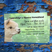 White Alpaca Knitting Fiber Business Card Visitekaartje