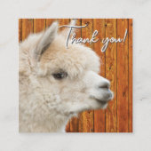 White Alpaca Thank You Discount Business Card Vierkante Visitekaartje (Voorkant)