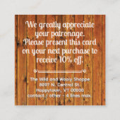 White Alpaca Thank You Discount Business Card Vierkante Visitekaartje (Achterkant)