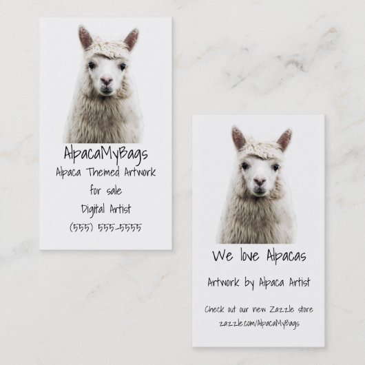 White Alpaca Visitekaartje (Voorkant / Achterkant)
